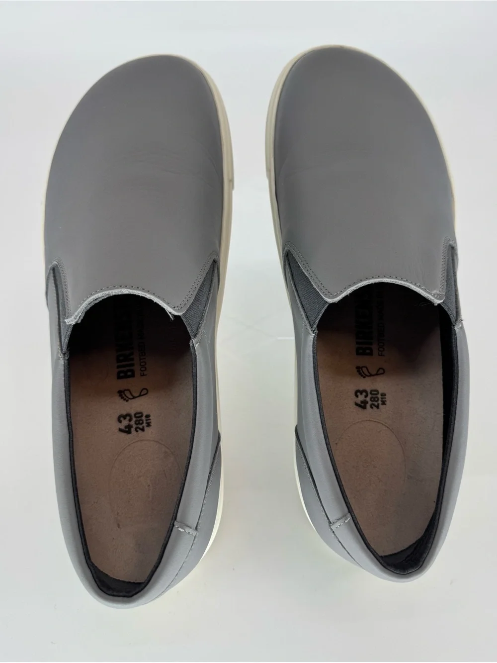 Birkenstock Men's Slip-On Loafer - Gray Leather Size 10.5